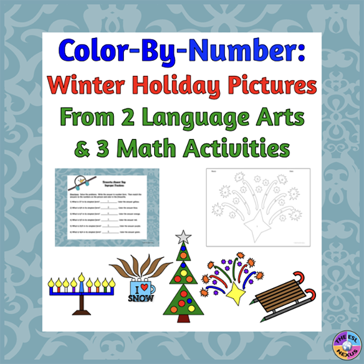 Cover of Color by Number Winter Fun TPT resource