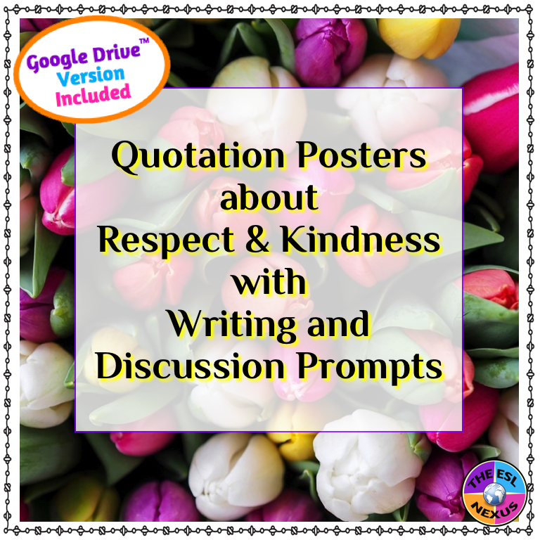 Create a positive classroom & school community with these Respect & Kindness posters with writing & speaking prompts | The ESL Nexus