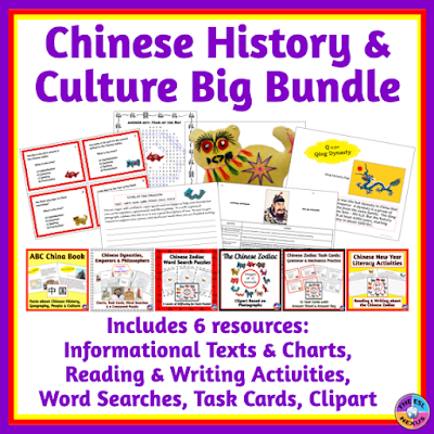 Cover of TPT bundle resource that includes 6 produdts about China