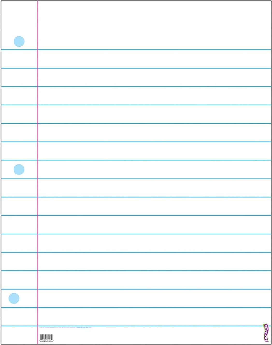 TREND enterprises, Inc. Notebook Paper Wipe-Off Chart, 22" x 28"