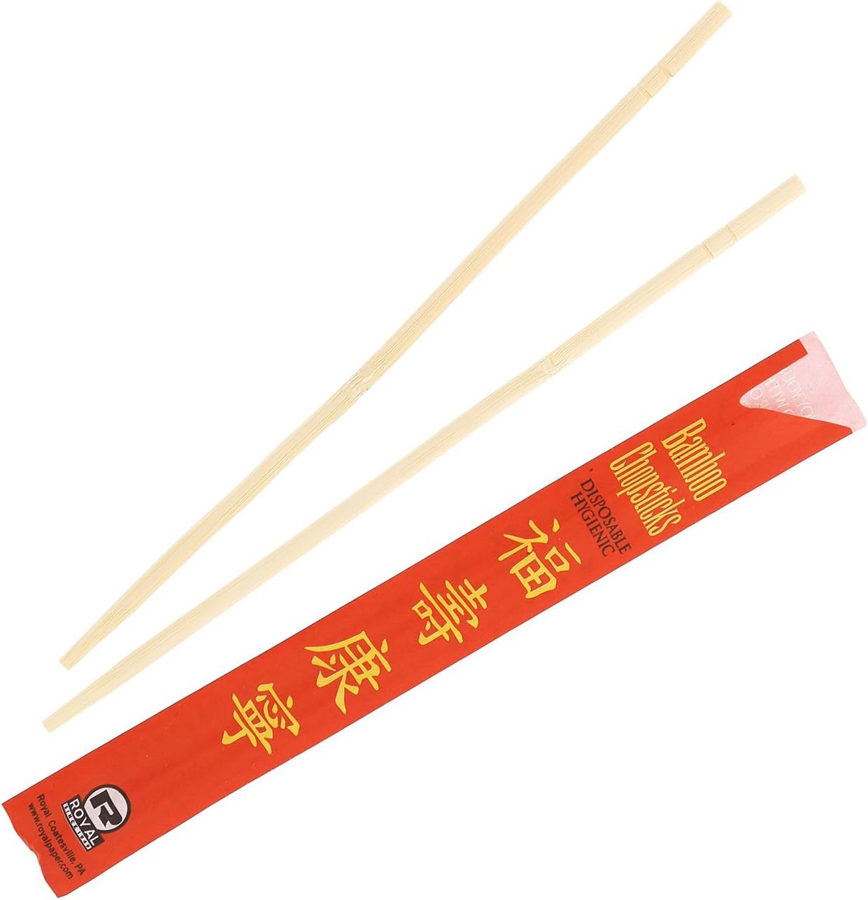 Royal Premium Disposable Bamboo Chopsticks, 9" Sleeved and Separated, UV Treated, Bag of 100