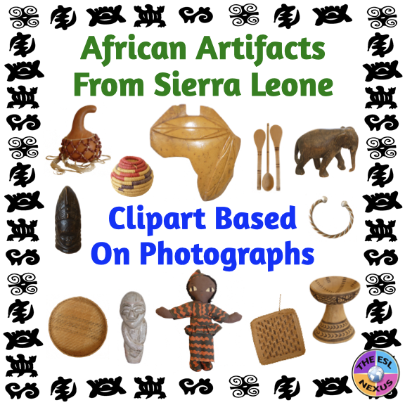 Cover of TpT resource of photographs of 12 artifacts from Sierra Leone