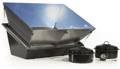 Solavore sport solar oven with reflectors and black cooking pots